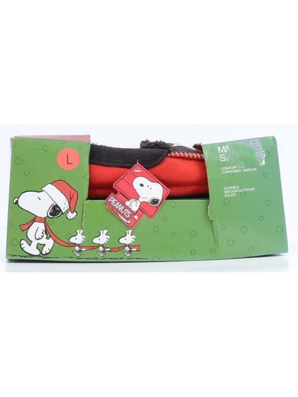 NEW Snoopy Peanuts Christmas Slippers Lounge Warm Cozy Men's Large 11/12 Outdoor